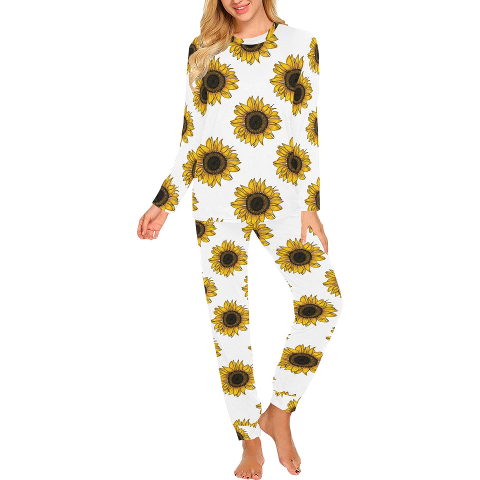 sunflowers design pattern Women's All Over Print Pajama Set