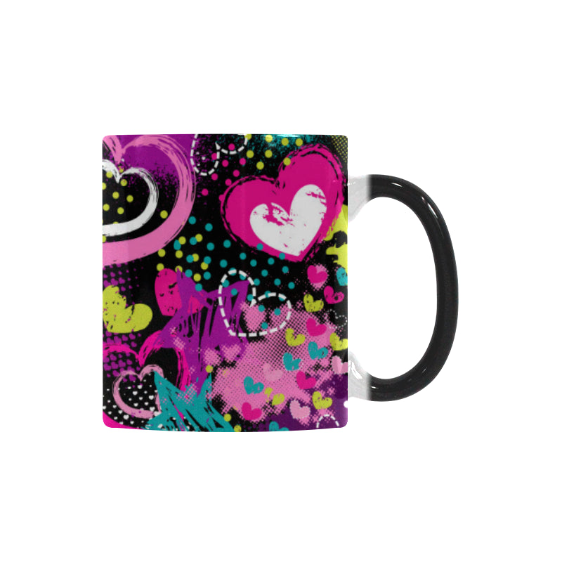 heart dot wave star creative design pattern Morphing Mug Heat Changing Mug