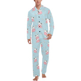 Cute cow flower pattern Men's Long Pajama Set
