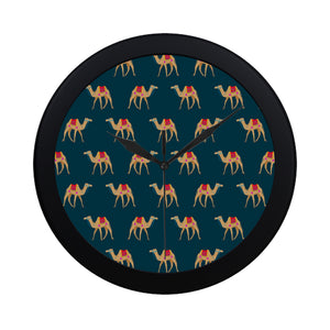 Camel pattern blue blackground Elegant Black Wall Clock
