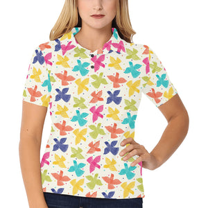 Pigeon Pattern Print Design 01 Women's All Over Print Polo Shirt