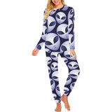 Alien Pattern Print Design 01 Women's All Over Print Pajama Set