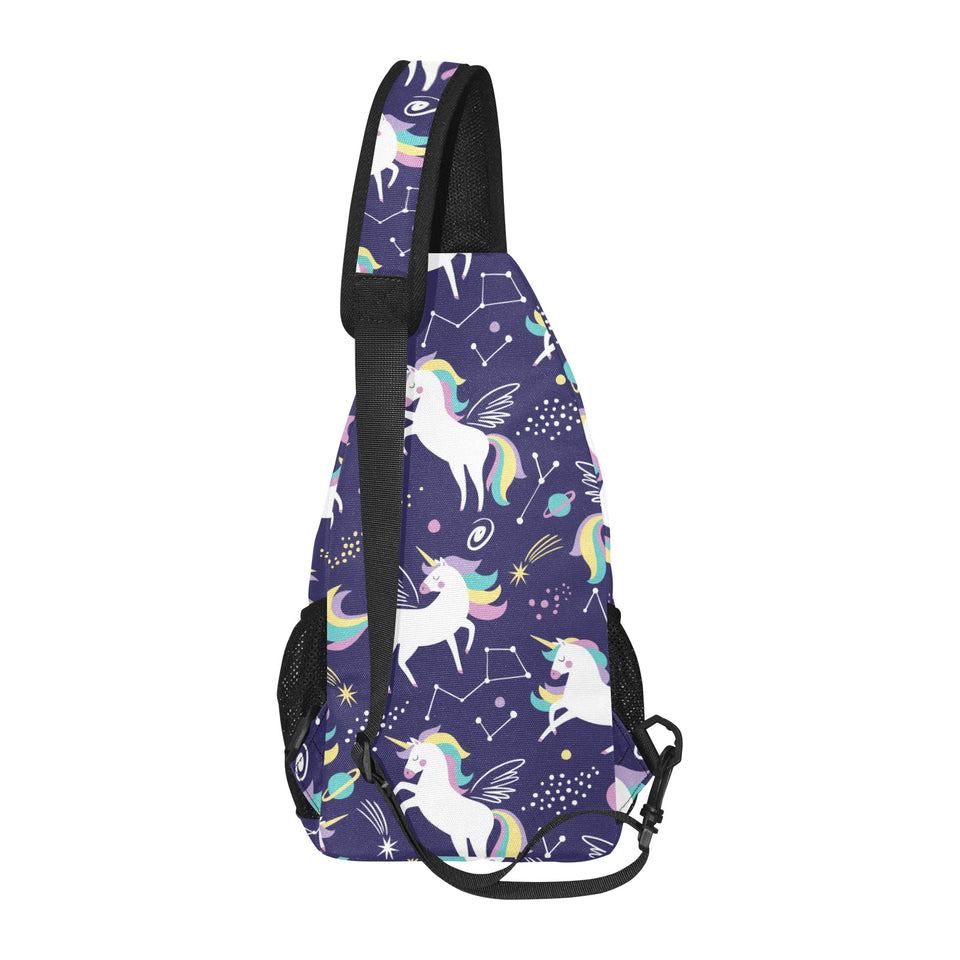 Hand drawn cute unicorn star planet All Over Print Chest Bag