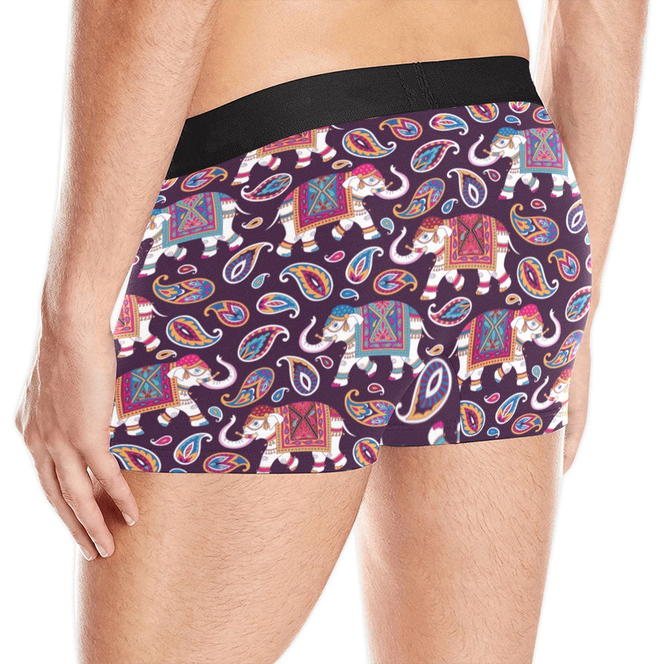 Elephant indian style ornament pattern Men's All Over Print Boxer Briefs Men's Underwear