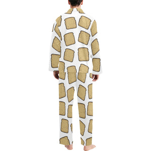 Bread Toast Pattern Print Design 03 Men's Long Pajama Set