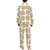 Bread Toast Pattern Print Design 03 Men's Long Pajama Set