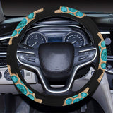 Sea turtle blue stone pattern Car Steering Wheel Cover