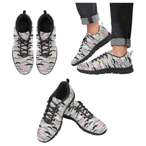 Mustache Beard Pattern Print Design 02 Men's Breathable Sneakers ( Model 055)