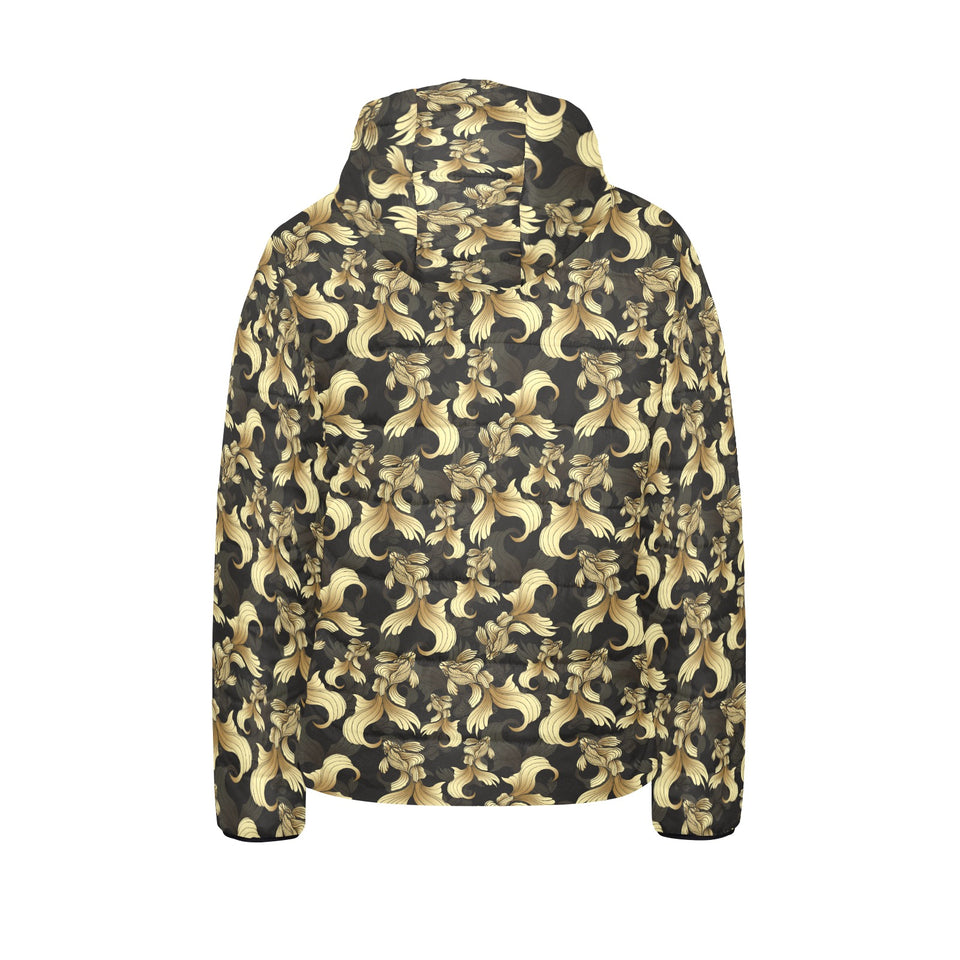 Goldfish Pattern Print Design 01 Kids' Boys' Girls' Padded Hooded Jacket