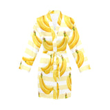 Banana pattern blackground Women's Long Sleeve Belted Night Robe