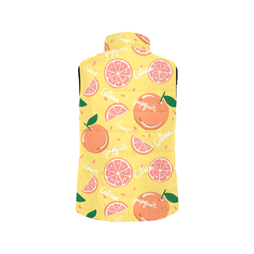 Grapefruit yellow background Women's Padded Vest