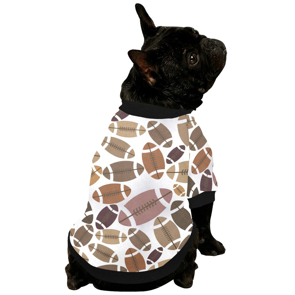 American football ball pattern All Over Print Pet Dog Round Neck Fuzzy Shirt