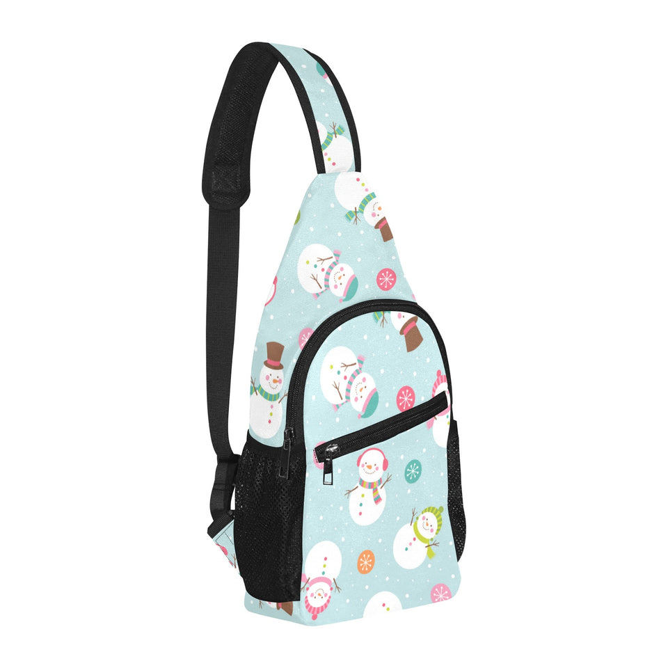 Cute snowman snowflake pattern All Over Print Chest Bag