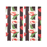 red and white tulips pattern Gauze Curtain