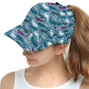 Whale design pattern All Over Print Snapback Cap