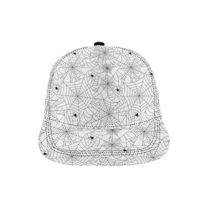 Spider web cobweb pattern white background All Over Print Snapback Cap