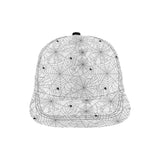 Spider web cobweb pattern white background All Over Print Snapback Cap