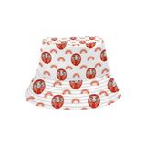 Daruma japanese wooden doll design pattern Unisex Bucket Hat