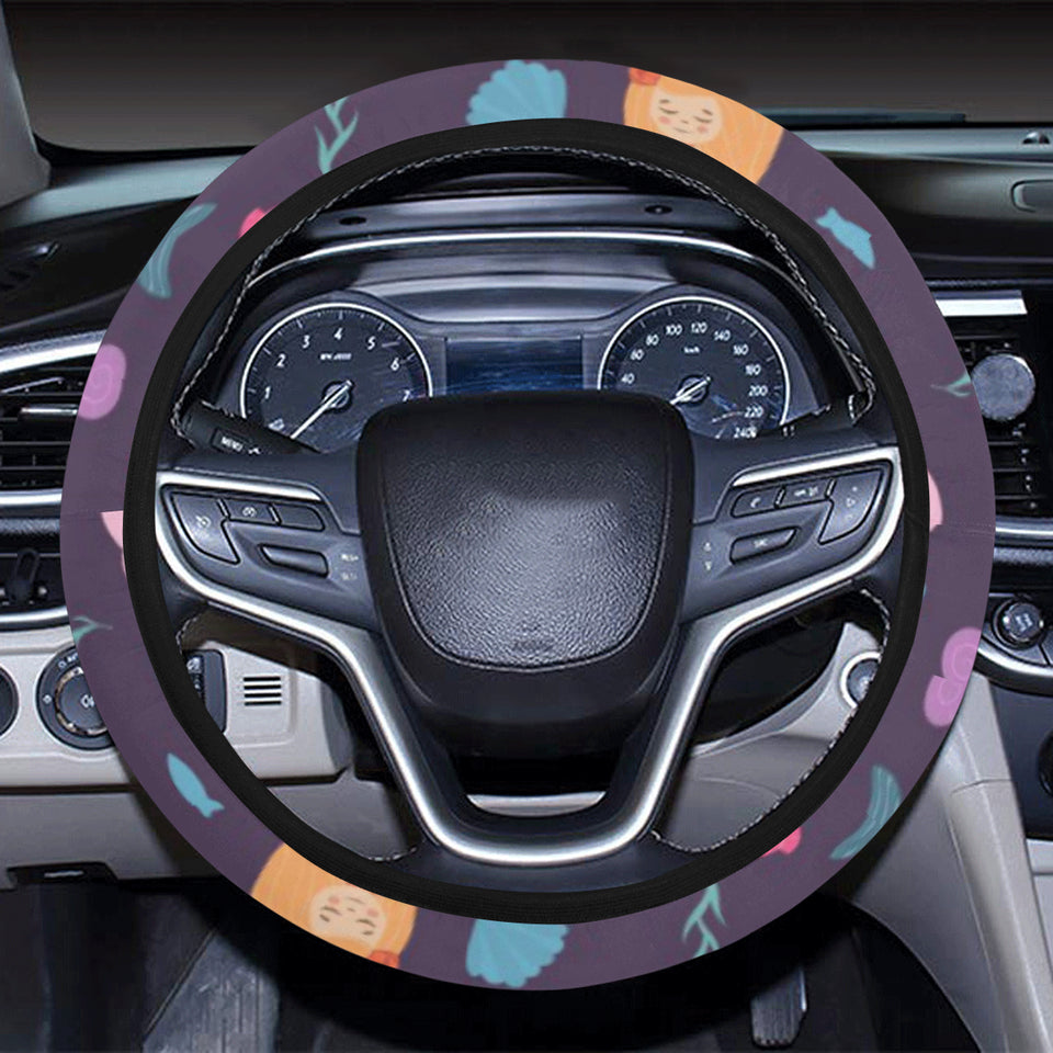 beautiful mermaid Fish jellyfish algae other marin Car Steering Wheel Cover
