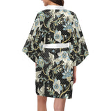 Japanese crane ornament elements Women's Short Kimono Robe