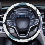 Dolphins pattern dotted background Car Steering Wheel Cover
