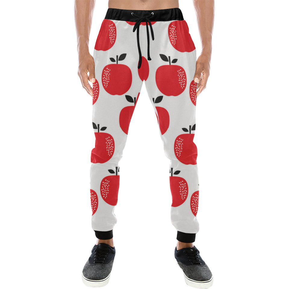 red apples white background Unisex Casual Sweatpants
