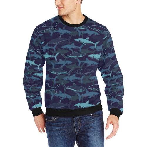 Shark pattern Men's Crew Neck Sweatshirt