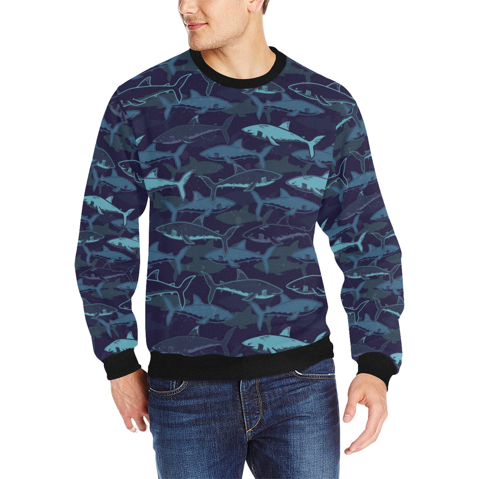 Shark pattern Men's Crew Neck Sweatshirt