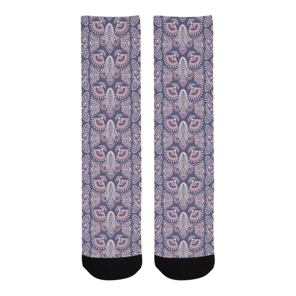 Indian Batik Style pattern Crew Socks