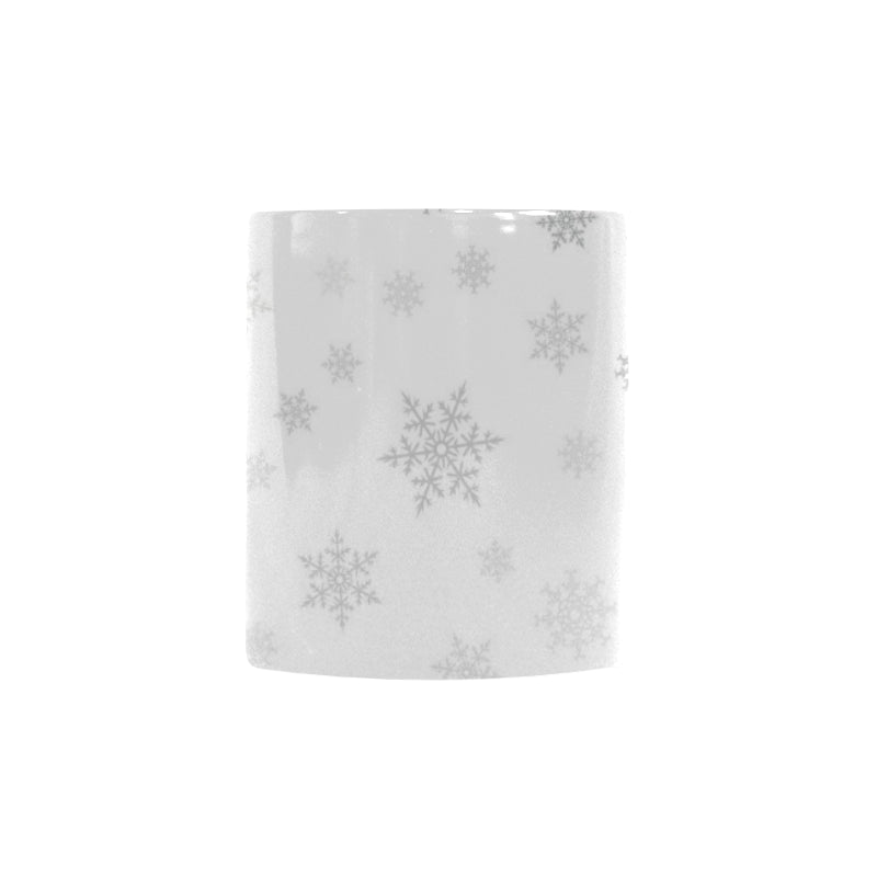 Snowflake pattern white background Morphing Mug Heat Changing Mug
