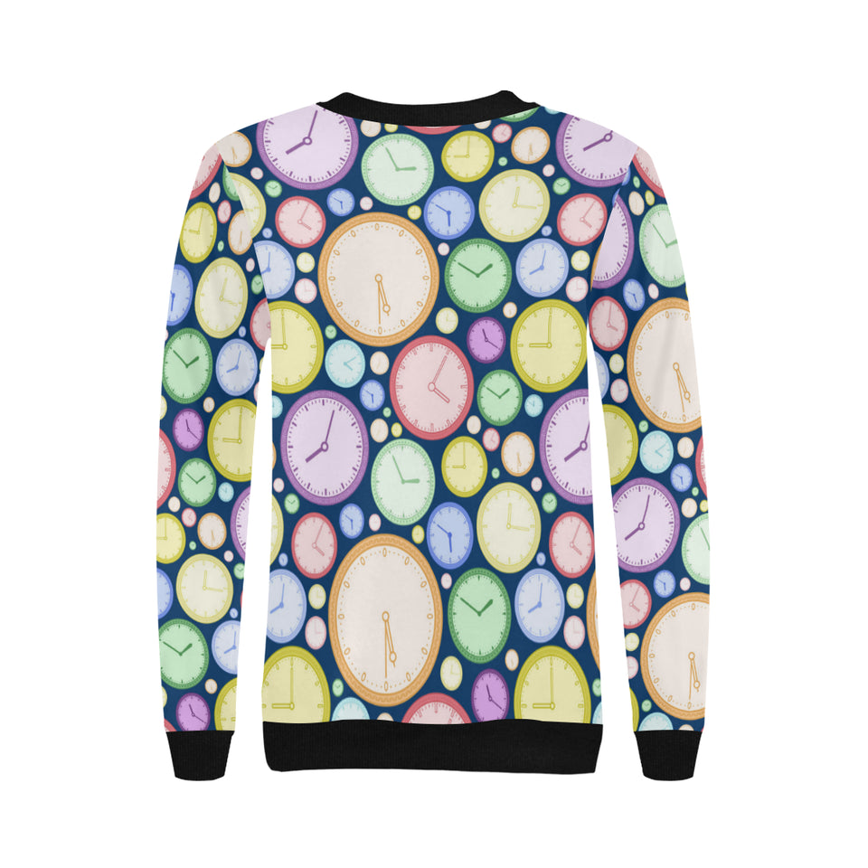 Colorful clock background Women's Crew Neck Sweatshirt
