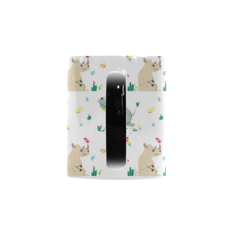 Cute Rhino pattern Morphing Mug Heat Changing Mug