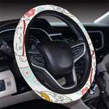 Maneki neko cat fan sakura Car Steering Wheel Cover