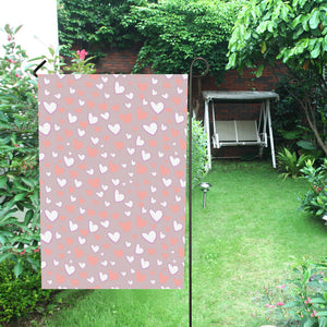 coral white heart pattern House Flag Garden Flag