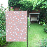 coral white heart pattern House Flag Garden Flag