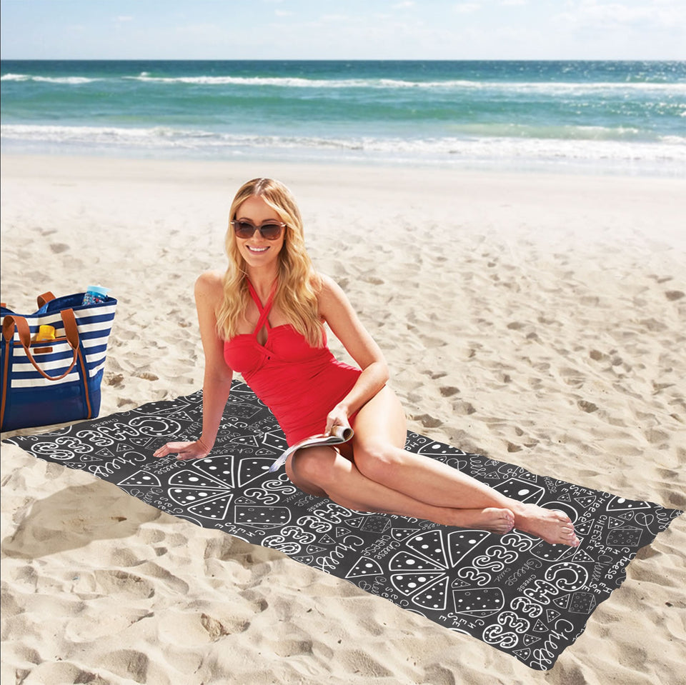 Handwritten cheese pattern Beach Towel