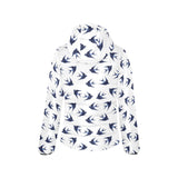 Swallow Pattern Print Design 03 Women's Padded Hooded Jacket