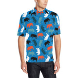 Colorful rhino pattern Men's All Over Print Polo Shirt