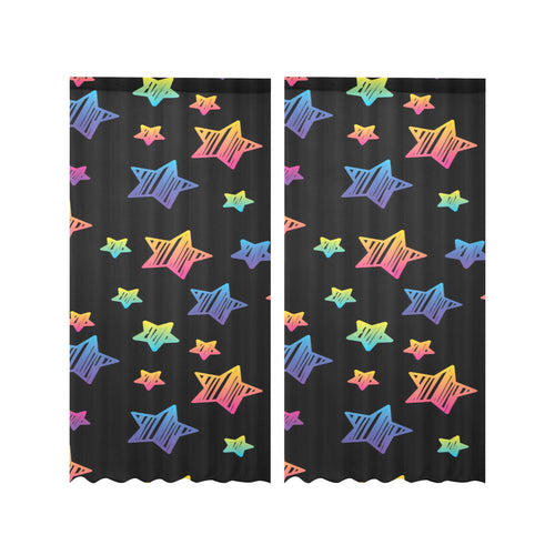 Colorful star pattern Gauze Curtain