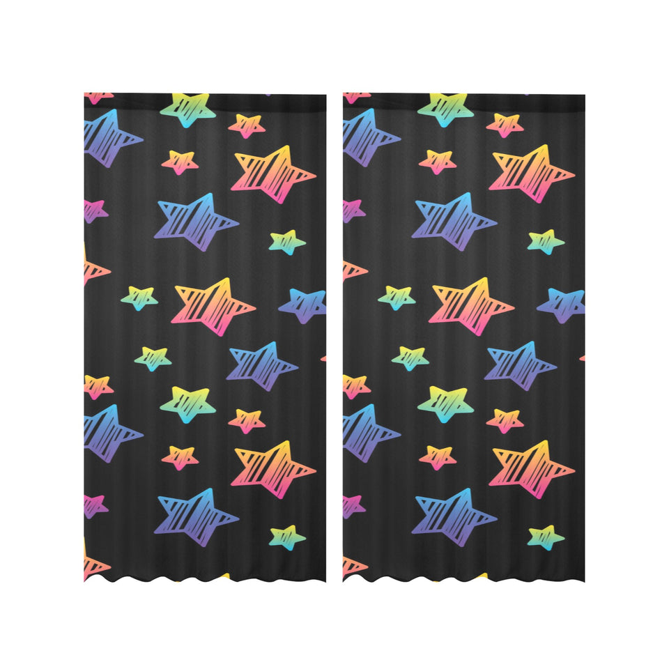 Colorful star pattern Gauze Curtain