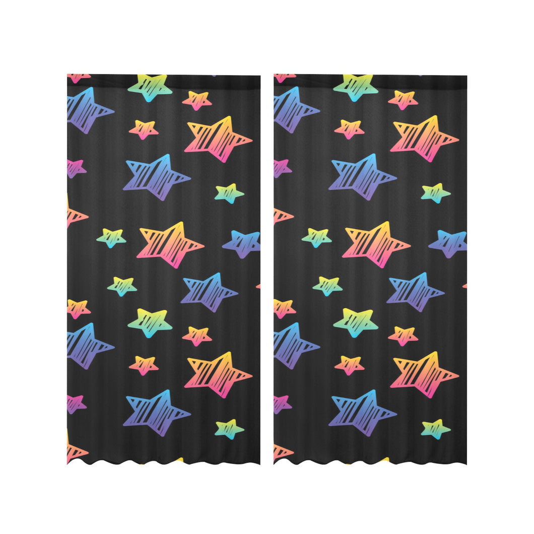 Colorful star pattern Gauze Curtain