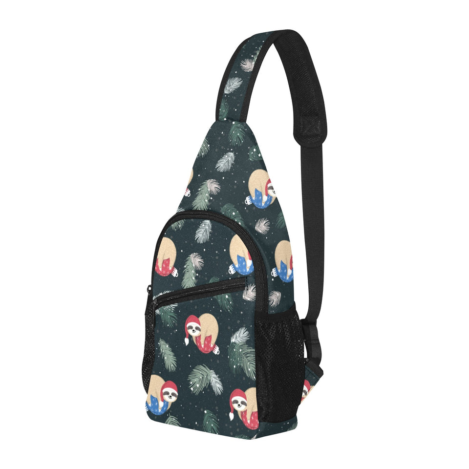 Cute sloths sleeping christmas ball santa hat patt All Over Print Chest Bag