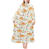 Lion Pattern Print Design 04 Blanket Robe with Sleeves