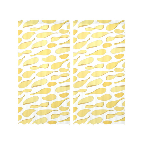 Potato Chips Pattern Print Design 02 Gauze Curtain