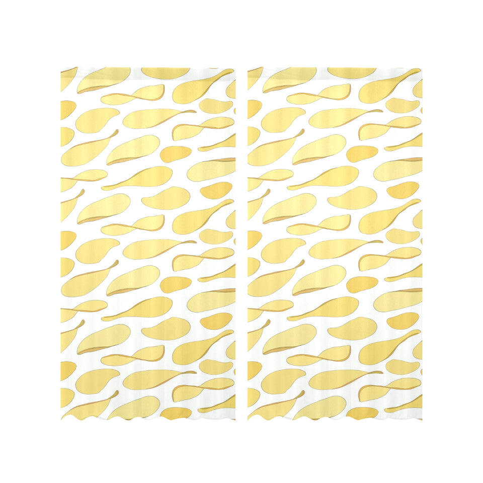 Potato Chips Pattern Print Design 02 Gauze Curtain