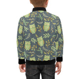 Cute owls leaves pattern Kids' Boys' Girls' Bomber Jacket