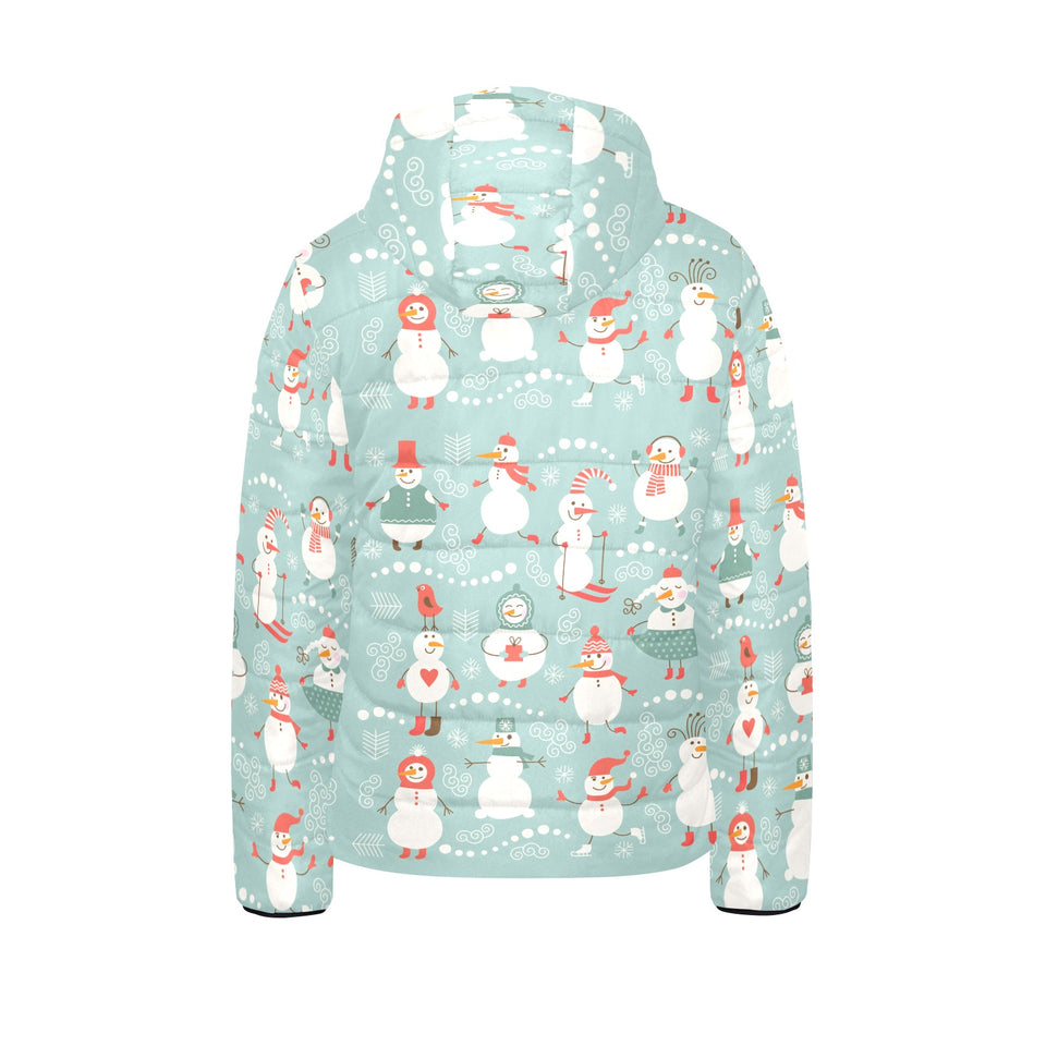 Cute snowman pattern Kids' Boys' Girls' Padded Hooded Jacket