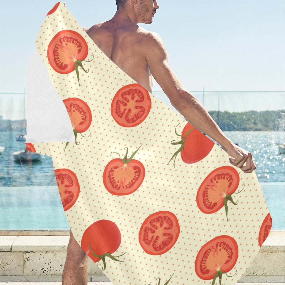 Tomato dot background Beach Towel