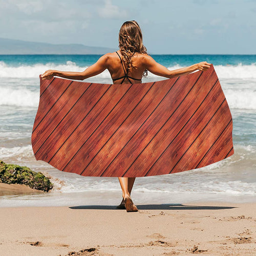Wood Printed Pattern Print Design 03 Beach Towel