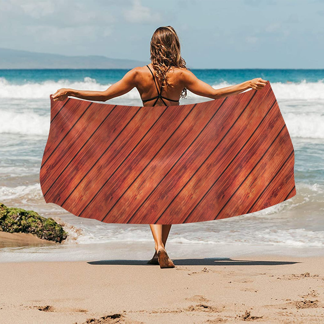 Wood Printed Pattern Print Design 03 Beach Towel
